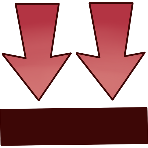 two red arrows point down at a bar
